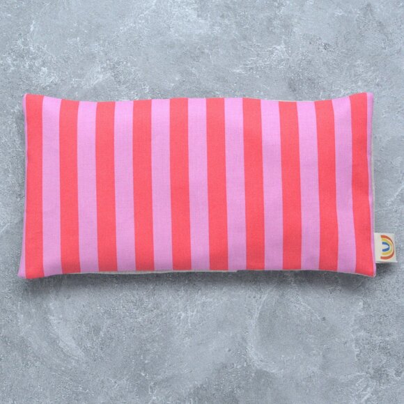 Poppy Pink Cabana Stripe Weighted Eye Pillow Hot/Cold Pack - Picture 2 of 4